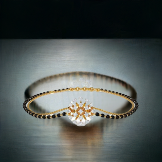 KISNA Diamond Gold Mangalsutra Bracelet for Women